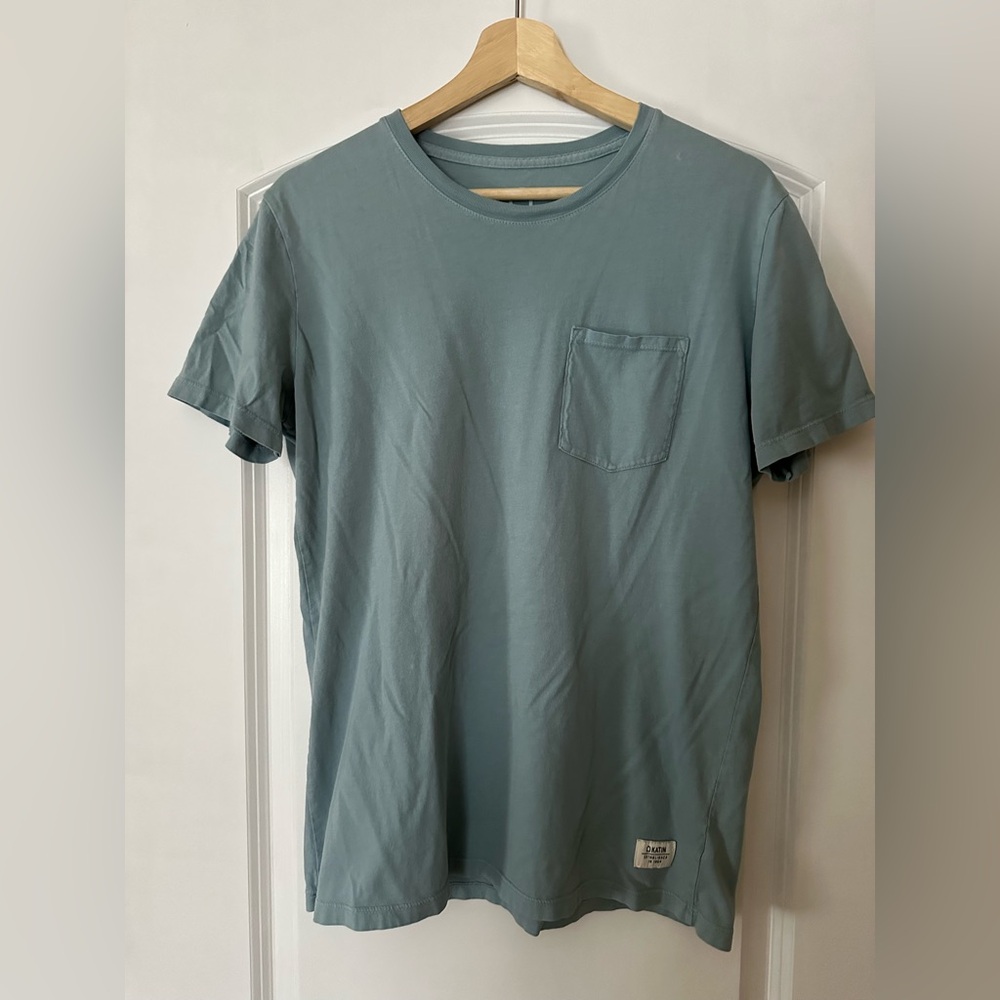 Katin Garment Dyed Blue Teal Pocket Tee - Made in USA